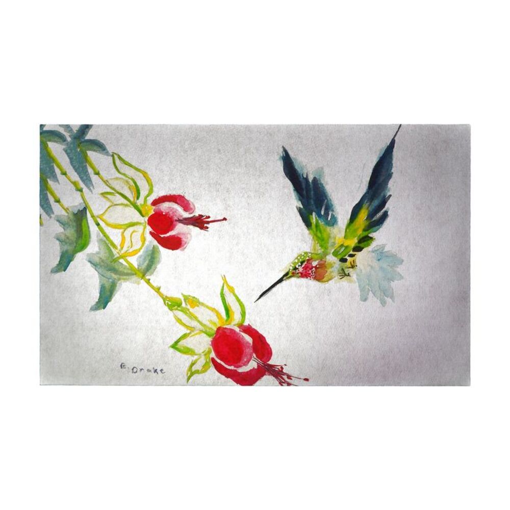Betsy Drake Betsy's Hummingbird 30 X 50 Inch Floral Comfort Floor Mat